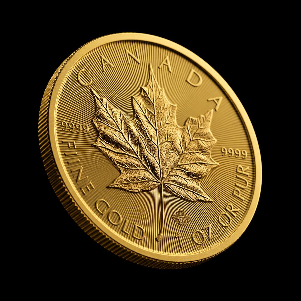One ounce fine gold Canadian bullion coin
